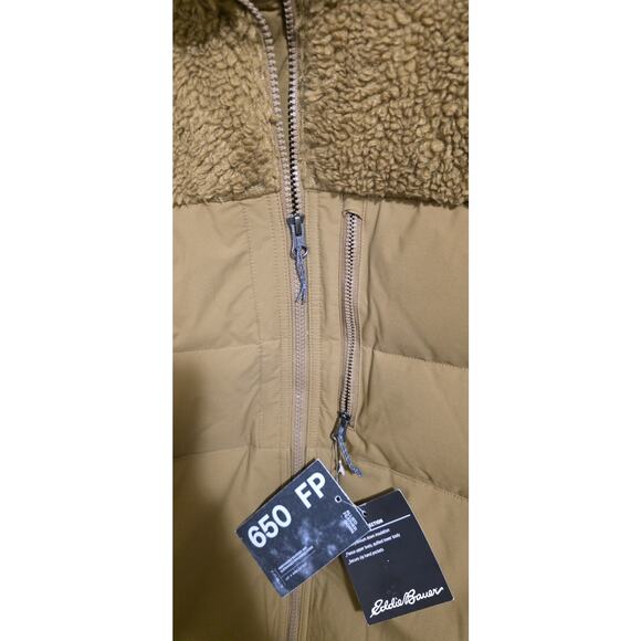 Eddie Bauer Jacket Womens Large Antique Bronze Twisp Down 650 Fill Sherpa Fleece - Picture 6 of 16